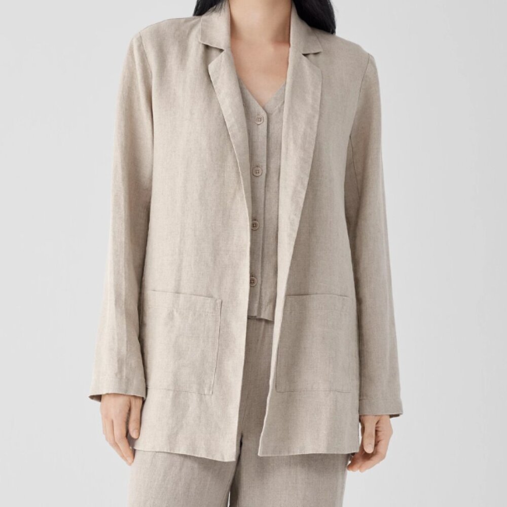 Eileen Fisher Organic Linen Long Blazer